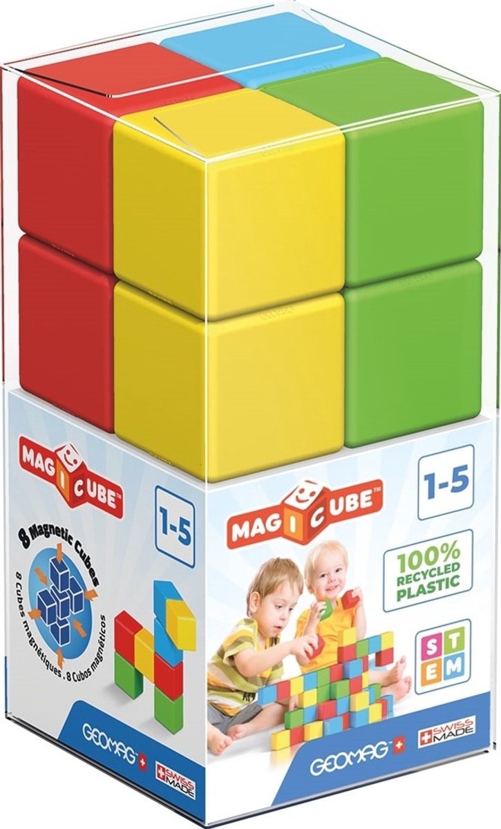 Geomag Magicube Green Line Recycling – magnetische Bausteine – 8-teilig – ab 1 Jahr