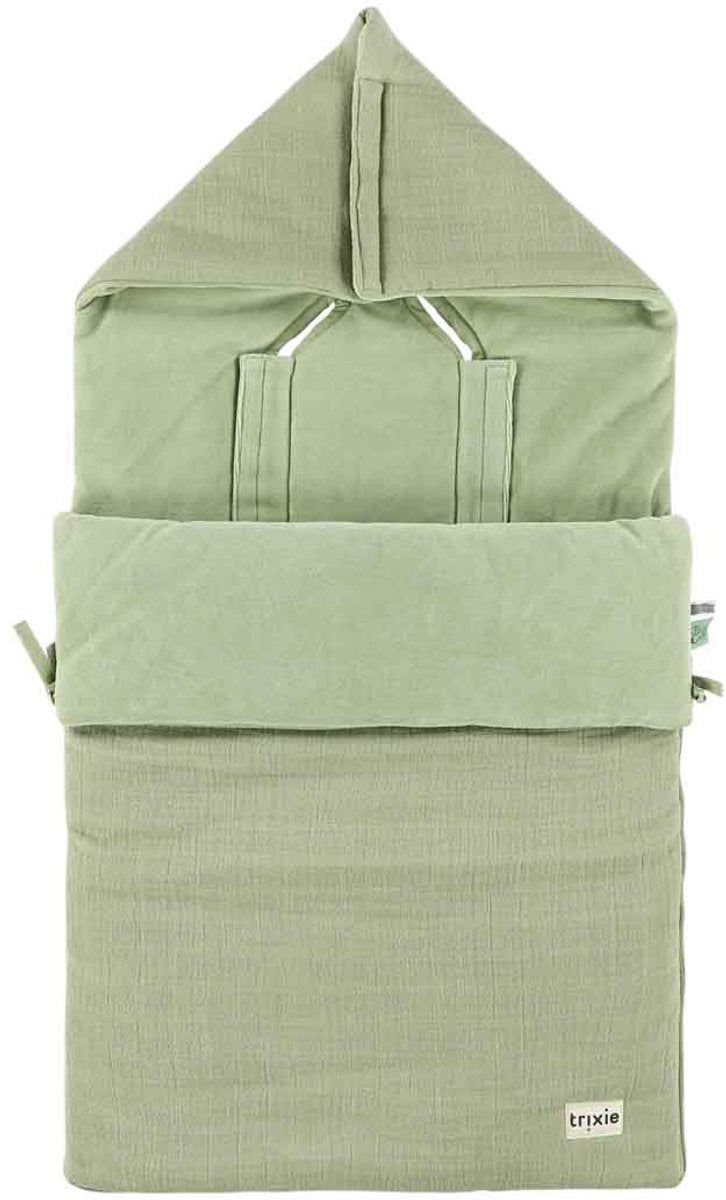 Trixie Fußsack Baby Bliss Salbeigrün – warmes Kinderwagenzubehör.