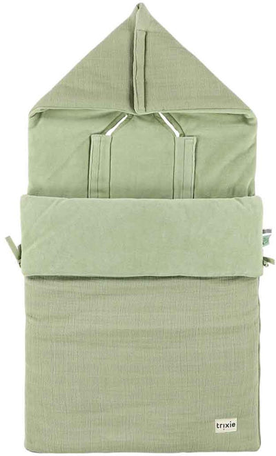 Trixie Fußsack Baby Bliss Salbeigrün – warmes Kinderwagenzubehör.