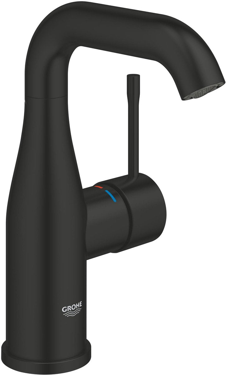 Grohe Essence New M-Size Waschtischmischer – Schwenkauslauf – Aquaguide – Push-Open – Mattschwarz
