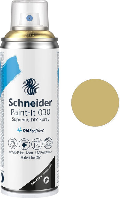 Schneider Schreibwaren Schneider Sprühfarbe – Paint-it 030 – DIY-Sprühfarbe – Acrylfarbe – 200 ml – Goldmetallic – S-ML03051066