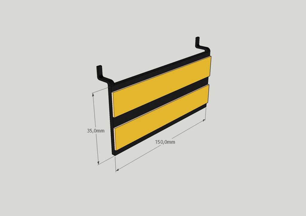 Markenloser Rack-Perfo-Lamellenhaken Forex 150x35mm schwarz