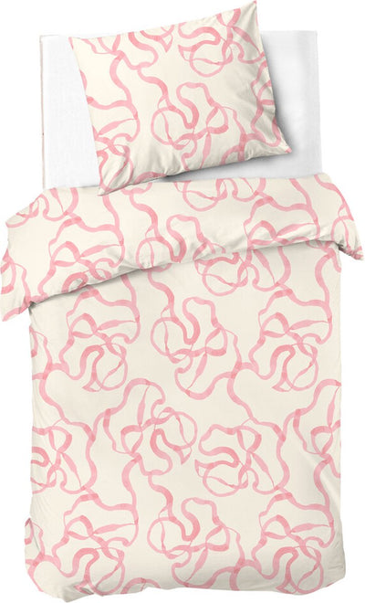 Dindi Home Bettbezug Pink Party – 140 x 220 – 100 % Baumwolle – gebrochenes Weißrosa