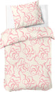 Dindi Home Bettbezug Pink Party – 140 x 220 – 100 % Baumwolle – gebrochenes Weißrosa