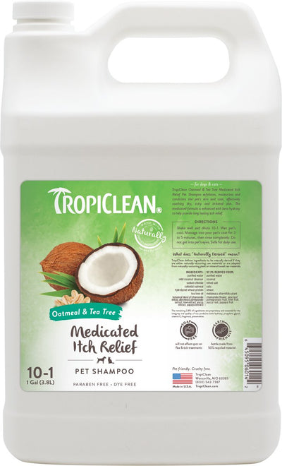 Tropiclean Haferflocken und Teebaum – Hundeshampoo gegen Juckreiz – 3,8 l