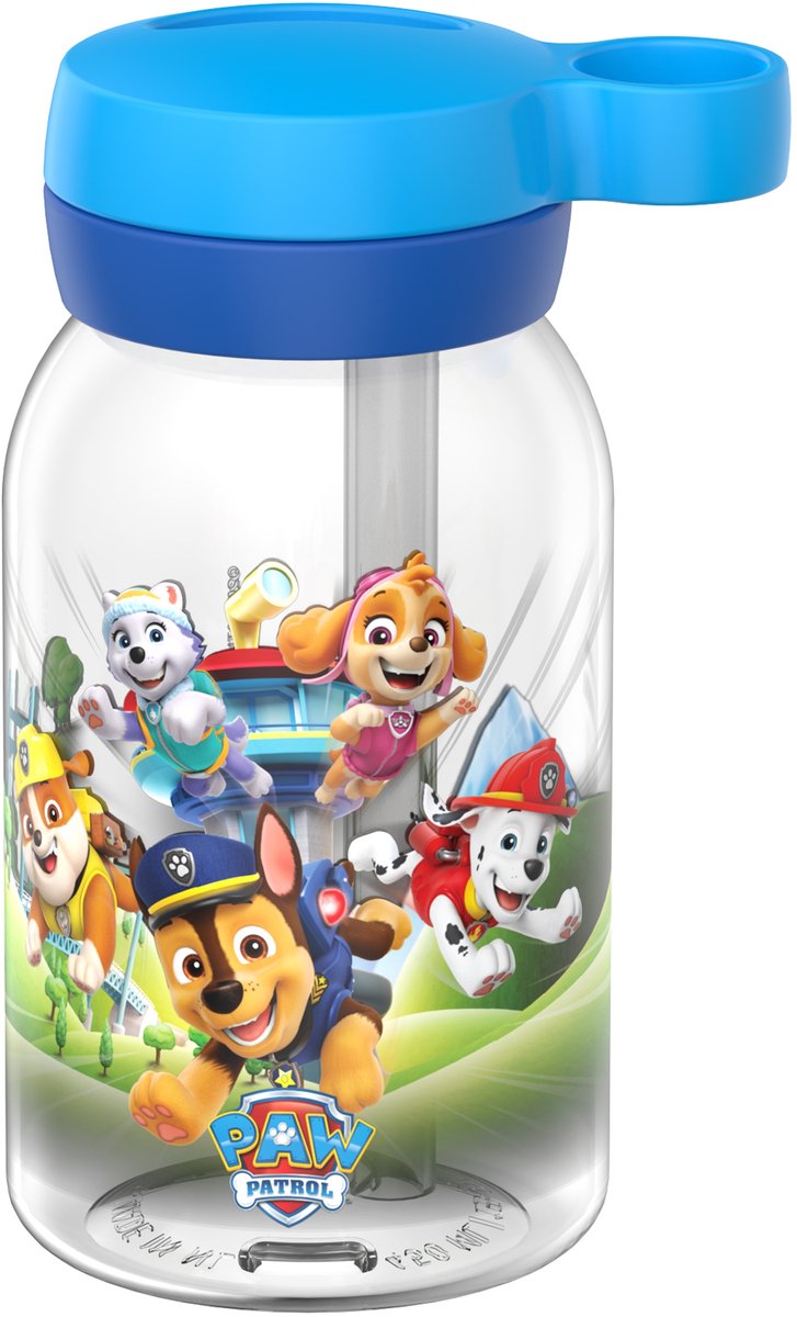 Mepal Trinkflasche mit Strohhalm Campus – 450 ml – Wasserflasche für Kinder – auslaufsicher – hygienischer Drehdeckel – Paw Patrol Pups