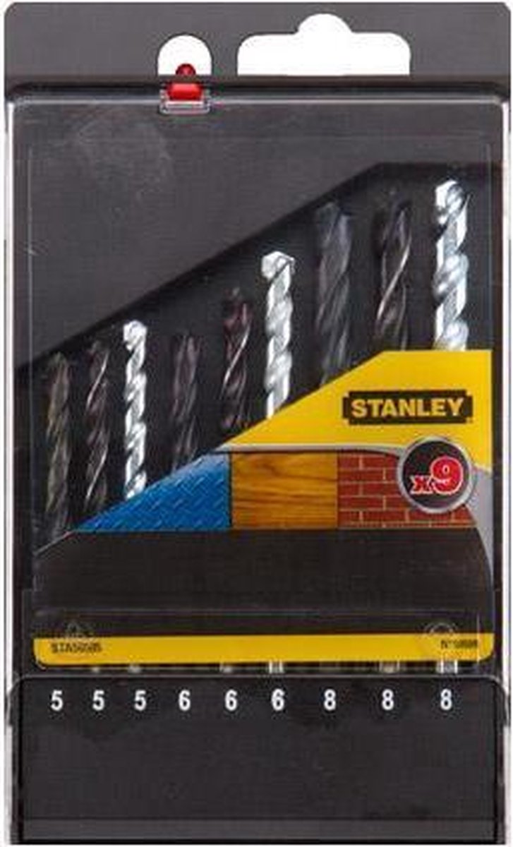 Stanley Bohrkassette Metall Stein Holz – 9 Stück