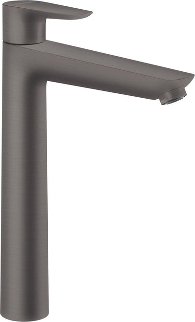Hansgrohe talis e – Waschtisch-Mischbatterie – Einhebelbedienung – mit Ablaufgarnitur – Größe 240 mm – gebürstetes Schwarzchrom