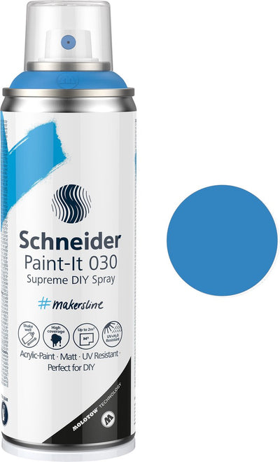 Schneider Schreibwaren Schneider Sprühfarbe – Paint-it 030 – DIY Sprühfarbe – Acrylfarbe – 200 ml – Stahlblau – S-ML03050031