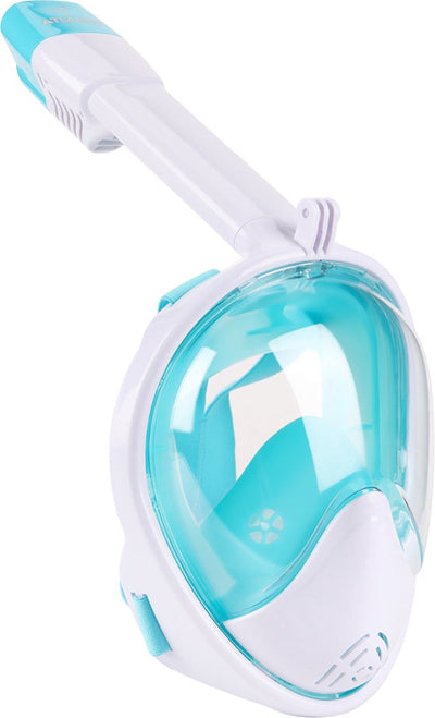 Atlantis Schnorchelmaske 2.0 - Taucherbrille - Schnorchel - Schnorchelset - Vollgesichtsmaske - Erwachsene - Weiß Türkis - L XL