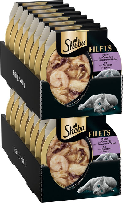 Sheba Filets Hühnergarnelen -Ozeanfisch in Sauce