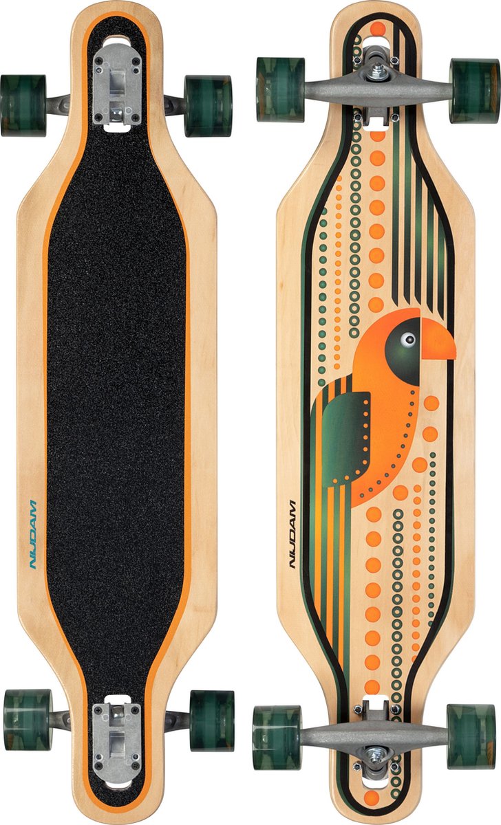 Nijdam Longboard Drop-Through 36 – Echo Coco – Holz – Schwarzorange