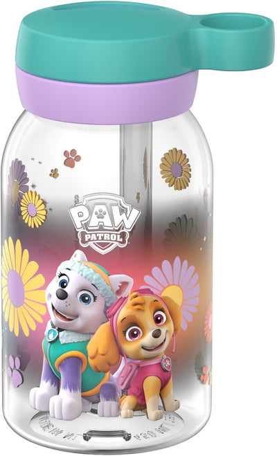 Mepal Trinkflasche mit Strohhalm Campus – 450 ml – Wasserflasche für Kinder – auslaufsicher – hygienischer Drehdeckel – Paw Patrol Girls