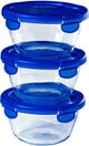 Pyrex - Cook Go Schüssel rund mit Deckel 3er-Set - Borosilikatglas - transparent -