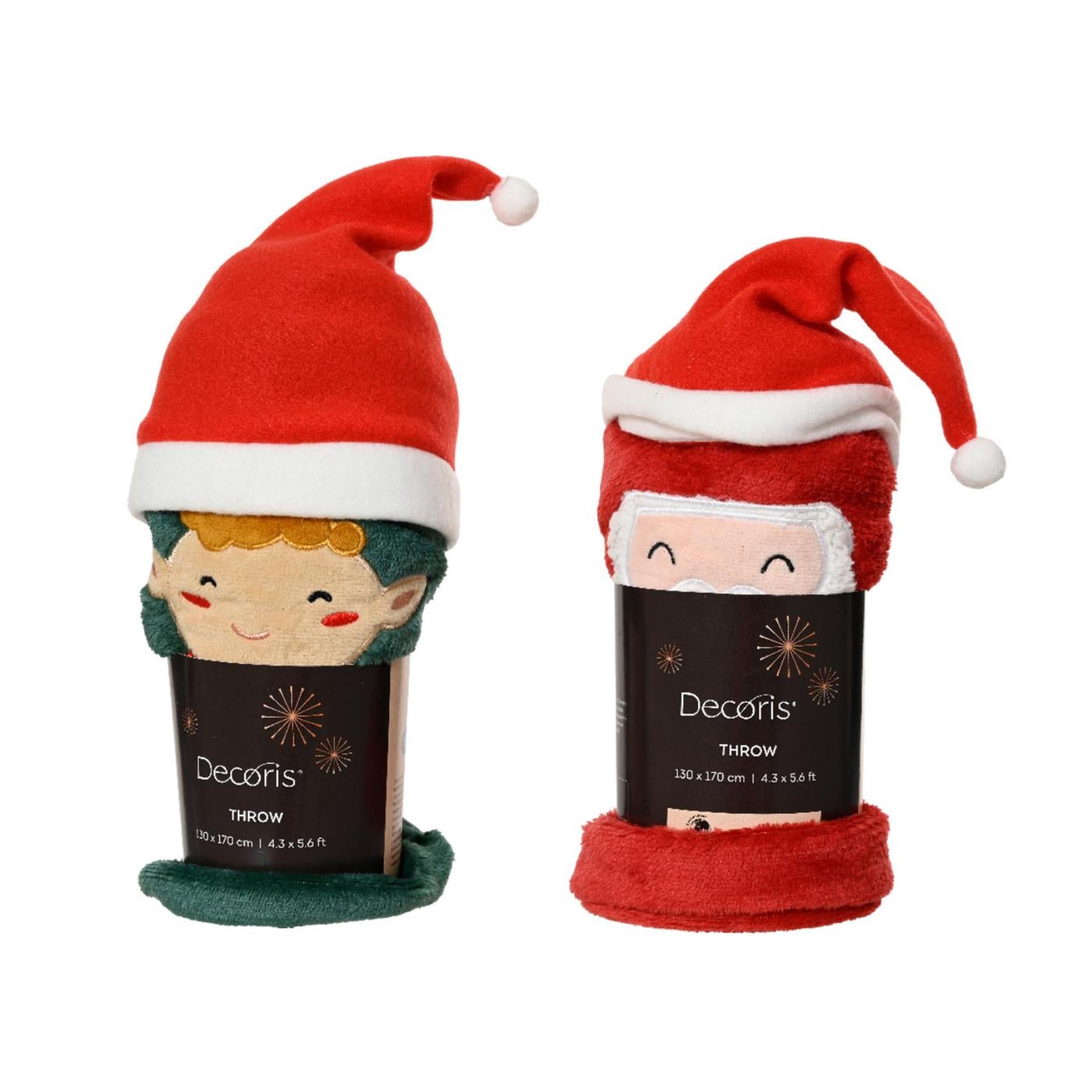 Decoris Weihnachtsplaid für Kinder 100x70cm