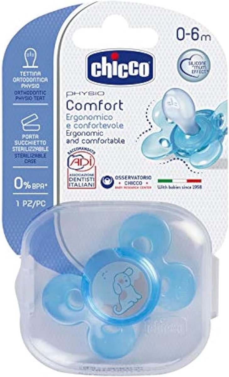 Chicco Physio Comfort Schnuller Silikon 0-6m blau 1st