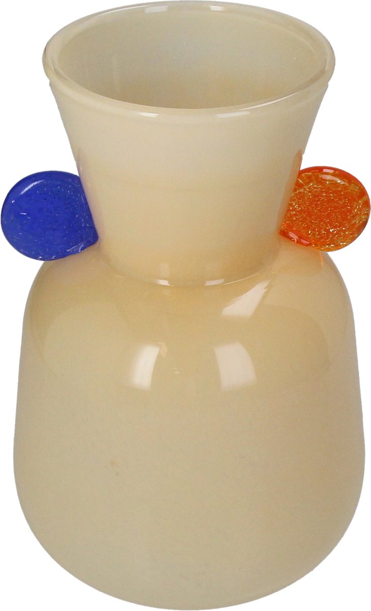 HD Collection Vase aus Glas, beige, 17,5 x 16 x 25 cm