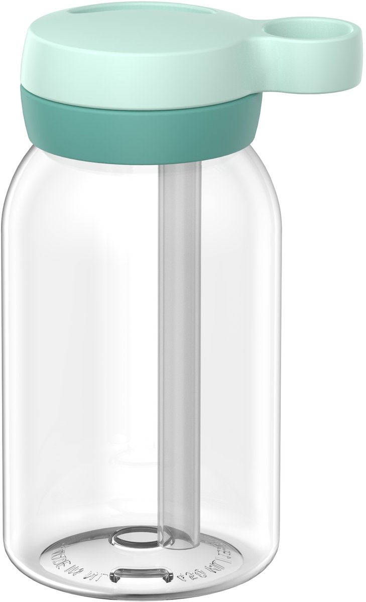 Mepal Trinkflasche mit Strohhalm Campus – 450 ml – Kindertrinkflasche – auslaufsicher – hygienischer Drehdeckel – kühles Mint