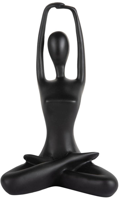 Gegenwartsornament gestreckter Lotus – schwarz – 14,5 x 12 x 23,5 cm – modern – Kunststoff