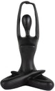 Gegenwartsornament gestreckter Lotus – schwarz – 14,5 x 12 x 23,5 cm – modern – Kunststoff