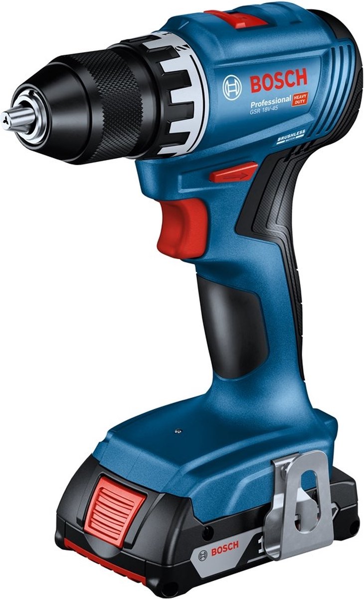 Bosch Professional GSR 18V-45 Akku-Bohrschrauber 18V 2,0Ah im L-Koffer – 06019K3202