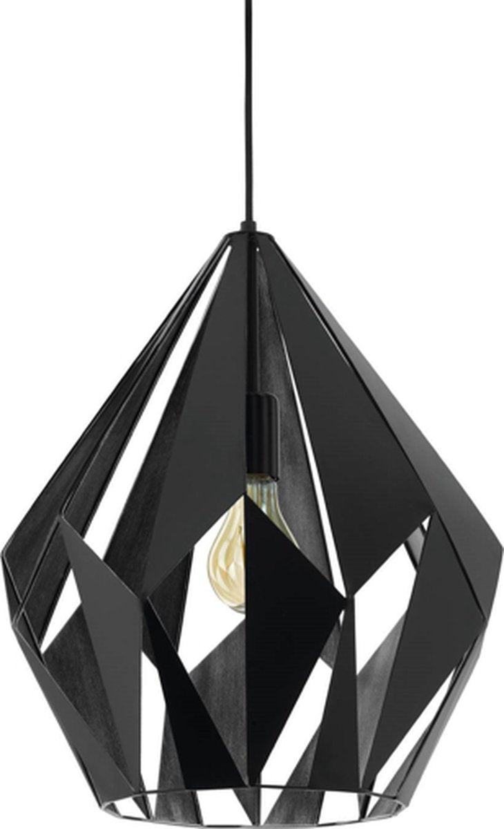 Eglo Carlton 1 Hängelampe – E27 – 38,5 cm – Schwarz Silber