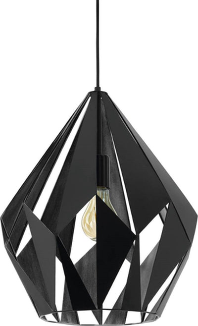 Eglo Carlton 1 Hängelampe – E27 – 38,5 cm – Schwarz Silber