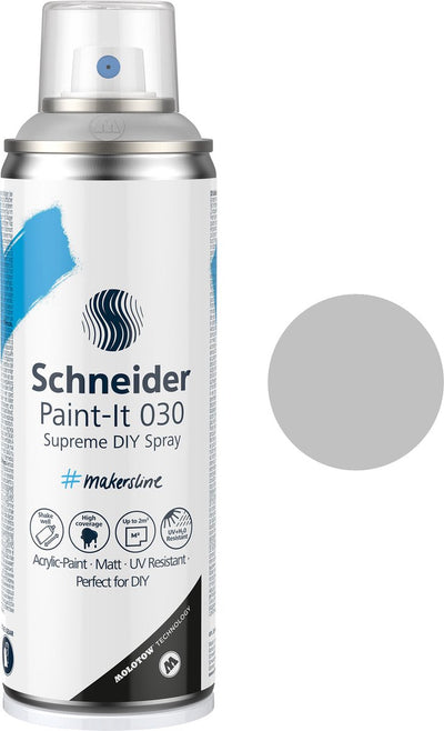 Schneider Schreibwaren Schneider Sprühdose Farbe – Paint-it 030 – DIY Sprühfarbe – Acrylfarbe – 200 ml – Silber – S-ML03050007