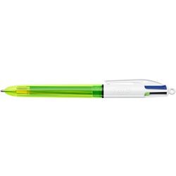 Kugelschreiber Bic 4 Farben Fluo 0,42 mm Farbpalette