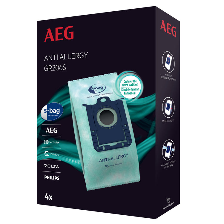 AEG AEG GR206S S-BAG Anti-Allergie-Staubsaugerbeutel 4 Teile