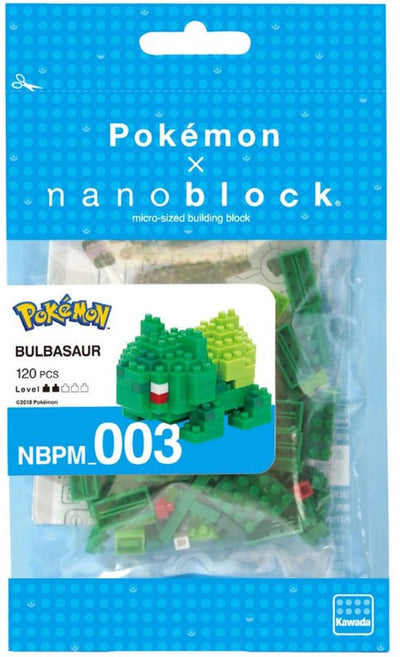 Bandai – Nanoblock – Bulbasaur – Pokémon – Mini-Steinfigur – Bauset – Bulbasaur Bulbasaur-Figurenbausatz in Pixel – nbpm003