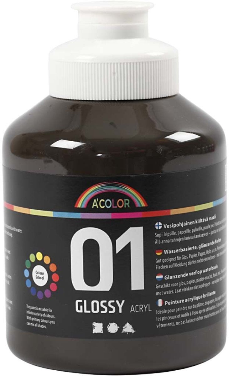 Creativ Company Acrylfarbe glänzend, braun, 500 ml 1 Flasche