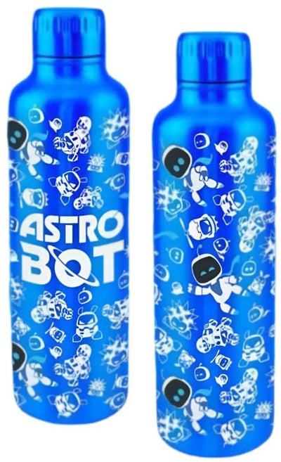 Paladone-Produkte Astro Bot Metall-Wasserflasche mit Allover-Print Astro Bot für Küche und Geschirr