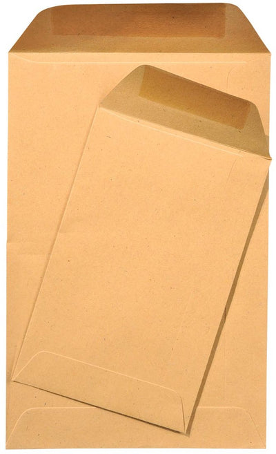 Galerie-Pay-Beutel, Größe 65 x 105 mm, gummiert, braun, Kraftkarton, à 1000 Stück