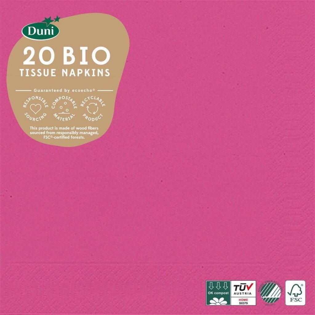 Duni Duni Napkins Bio 3-Layer 33 x 33 cm Papierfuchsia 20 Stücke