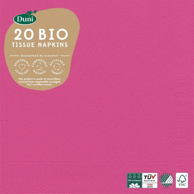 Duni Duni Napkins Bio 3-Layer 33 x 33 cm Papierfuchsia 20 Stücke