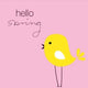 Duni Duni Paassevet Hallo Spring Pink gelb 33x33 cm