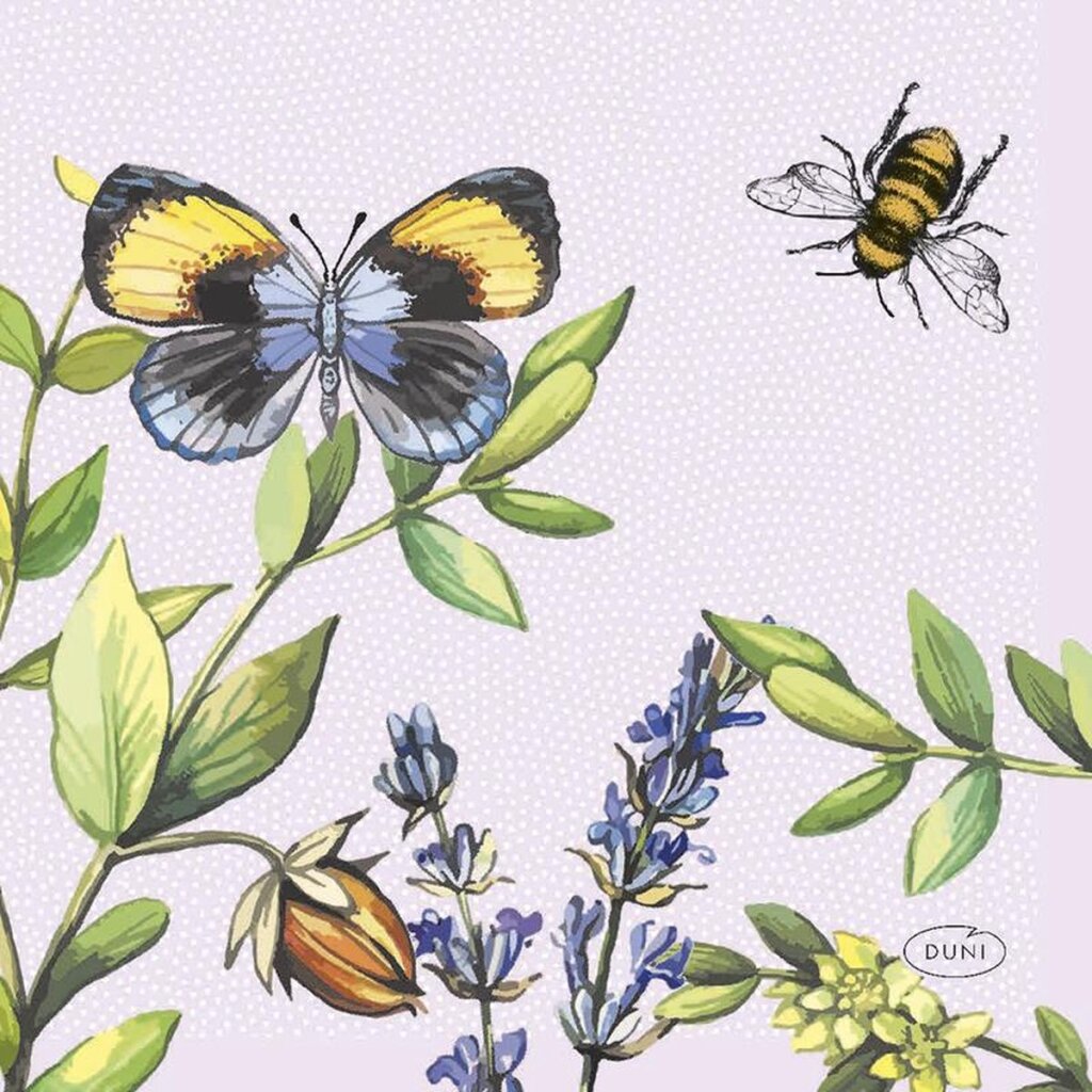 Duni Duni Servietten Kirschschmetterlinge 24x24cm 3-Layerstissue FSC Pak A 20 Servietten