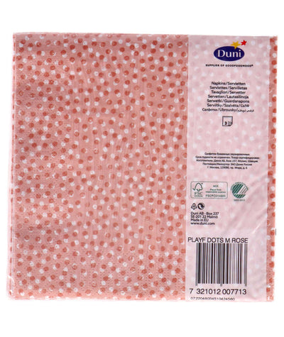 Duni Duni -Servietten spielerische Punkte Mellow Rose 33x33 cm
