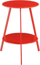 Mica-Dekorationssitz-Beistelltisch für den Außenbereich – H58 x ø46 cm – Metall – Rot
