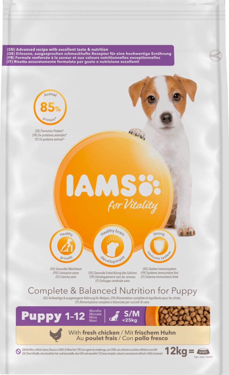 Iams Small Medium Puppy Junior Chicken Hundefutter 12 kg