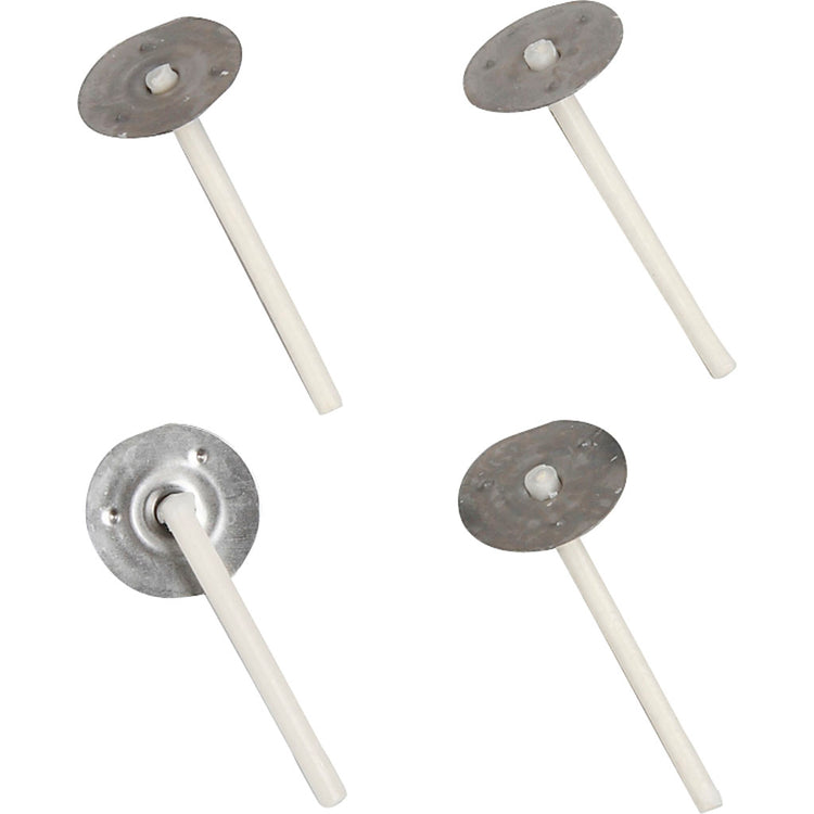 Dochte für Kerzen im Halter, passend für Halter mit einem Durchmesser von 20-65 mm, L: 3,5 cm, Dicke 2 mm, 100 Stück 1 Box