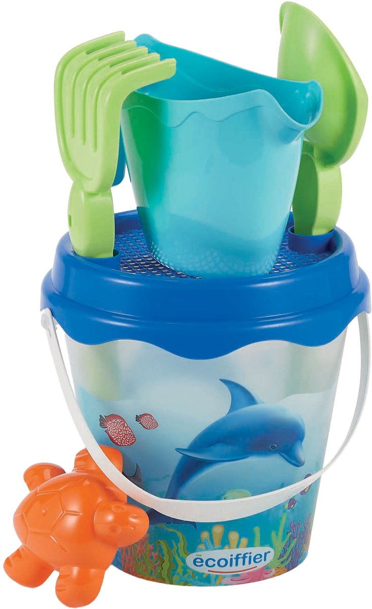 Ecoiffier Bucket Set Delphin mit Zubehör, 6dlg.