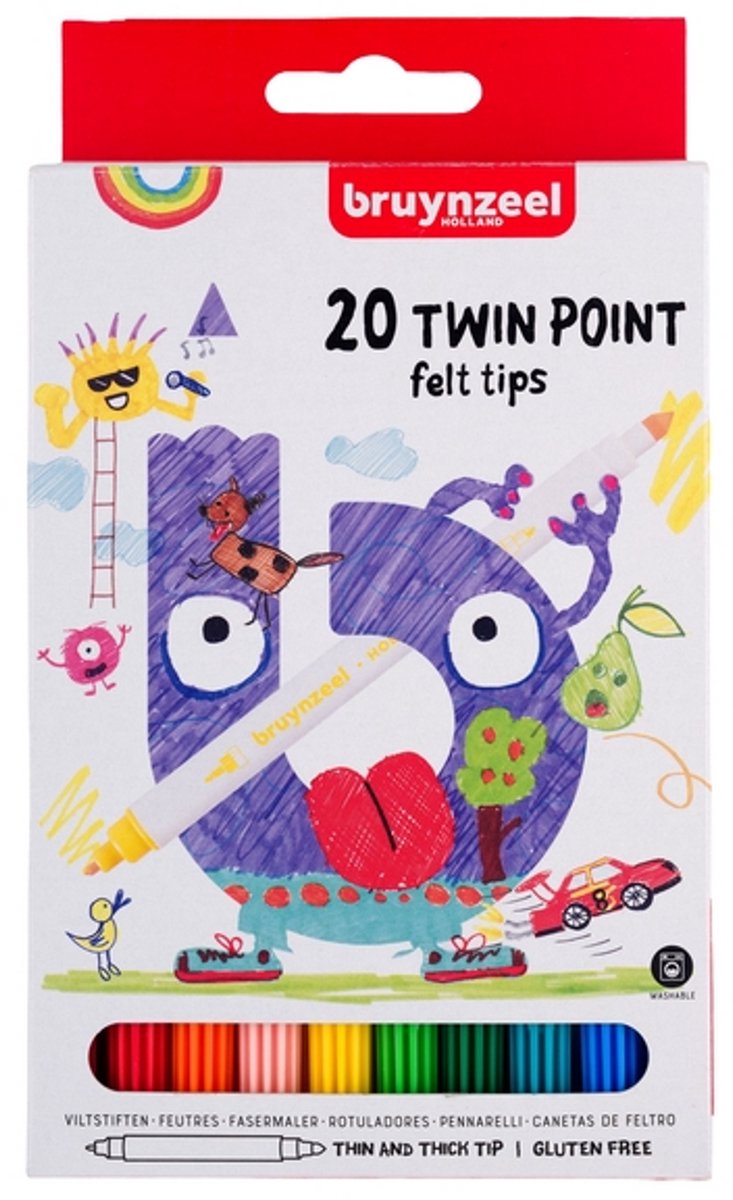 Bruynzeel - Filztip Stifte Twin Point 20 Stücke