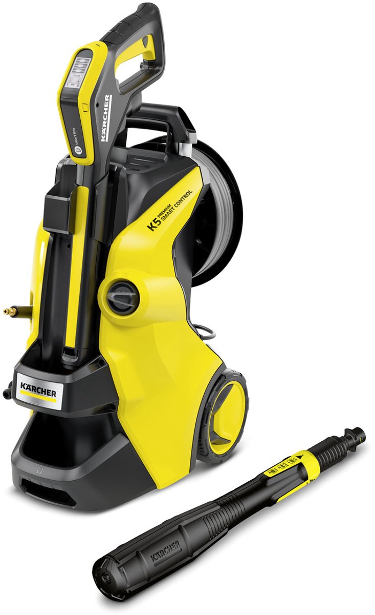 Kärcher K 5 Premium Smart Control Flex Hochdruckreiniger – Premiumflex Hochdruckschlauch – 145 bar – 500 l·h – 40 m² h – Schlauchtrommel – geeignet für u.a. Auto - Terrasse - Fahrräder - Motorräder - Gartenmöbel und Bereiche rund um das Haus