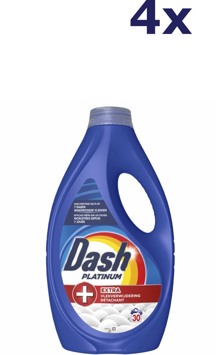 Dash Platinum Flüssigwaschmittel + zusätzliche Fleckenentfernung – 4 x 30 Wäschen
