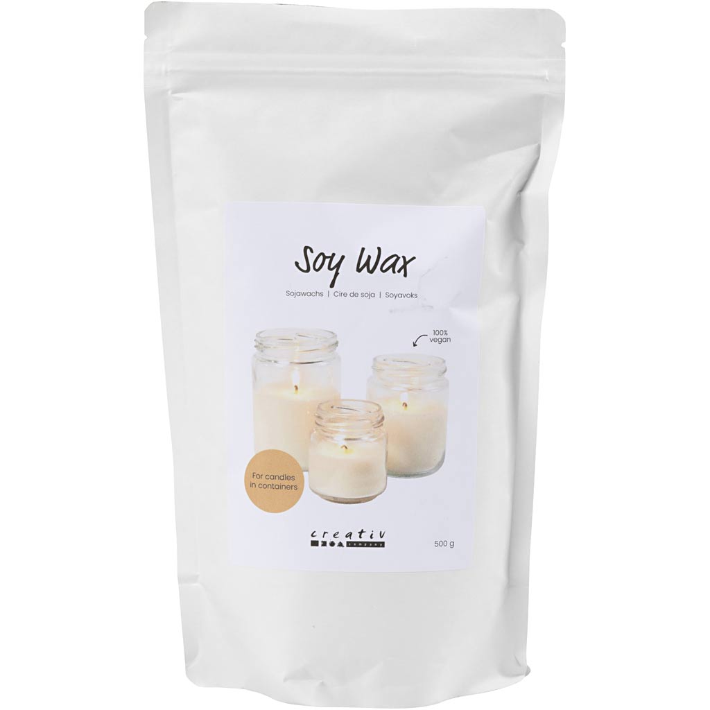 Creativ Company Sojawachs, für Kerzen im Glas, Creme, 500 gr 1 Box