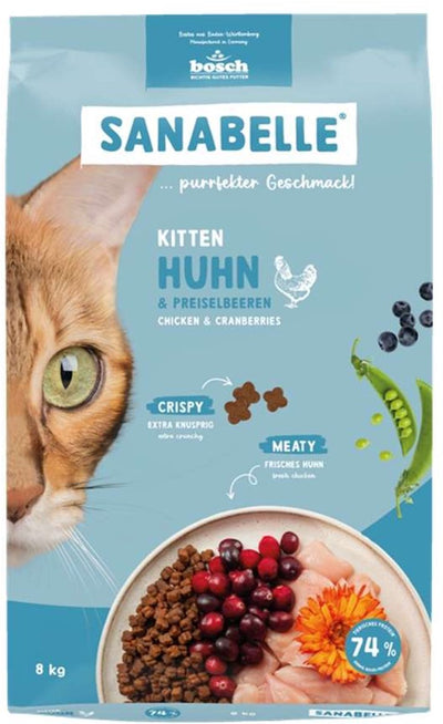 Bosch Sanabelle-Serie – Katzenfutter mit Huhn – 8 kg – für Kätzchen – für trächtige und säugende Katzen