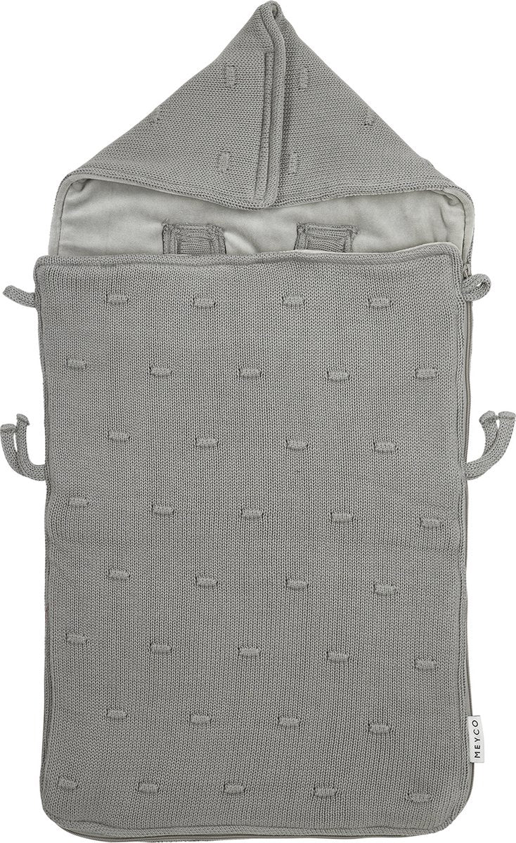 Meyco Babyknoten-Fußsack – grau – 40 x 82 cm