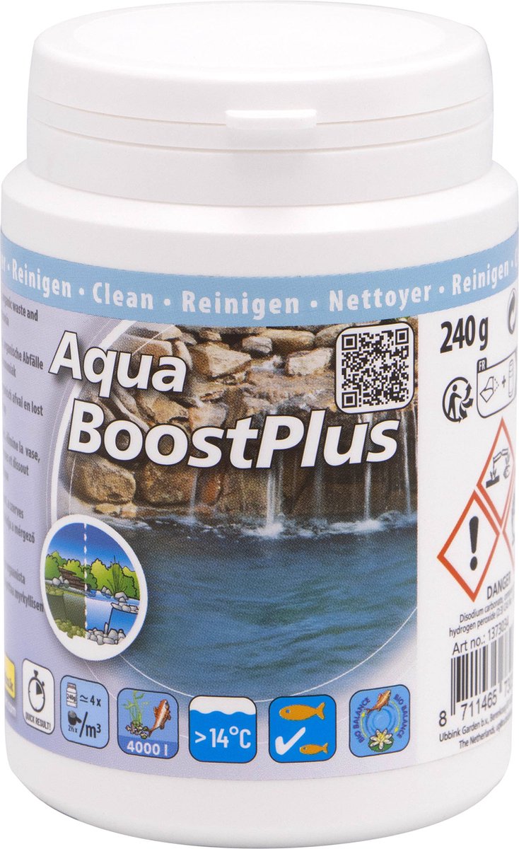 Ubbink – Teichwasseraufbereitungsmittel – Aqua Boost Plus 240 g – Wasserpflege